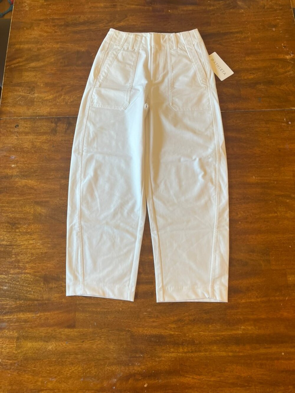 Athleta Skyline Utility Pant White Size 6 NWT Barrel Leg High Rise